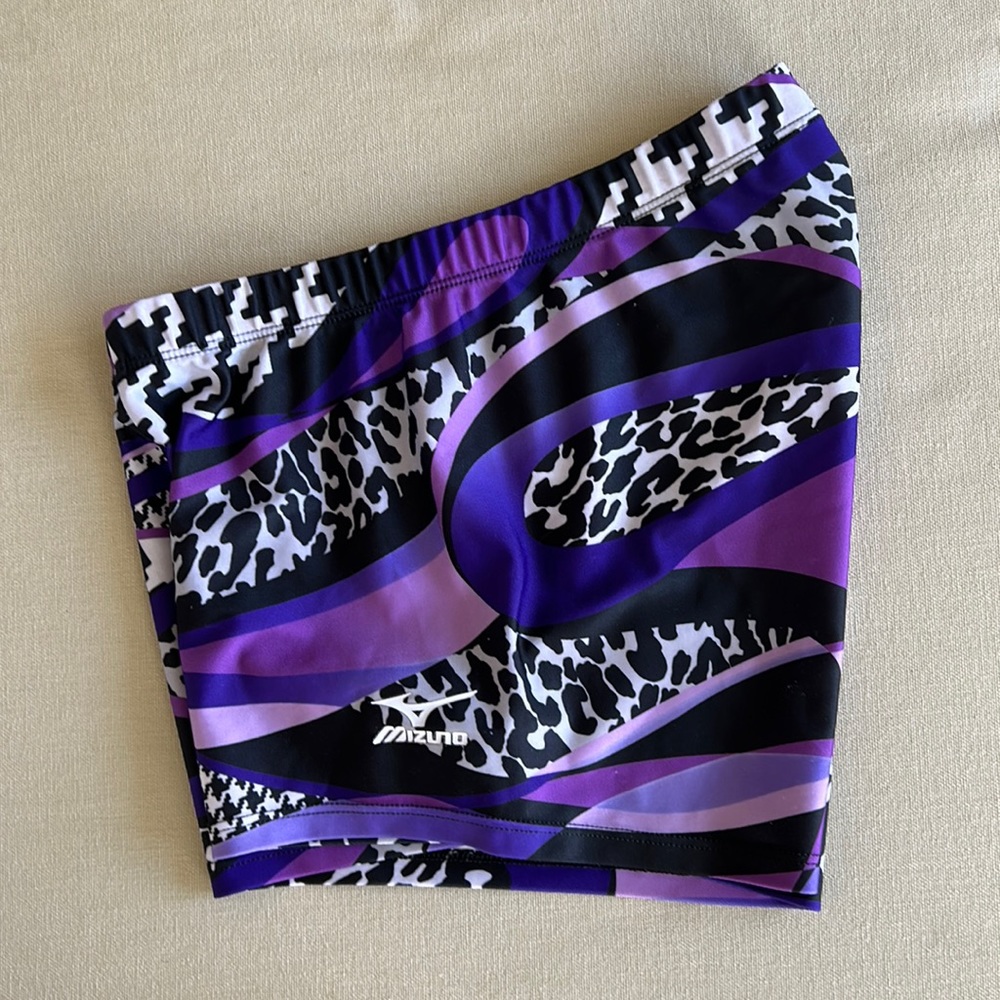 Purple multi volleyball spandex mizuno